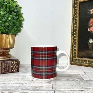 Tommy Hilfiger Tartan Plaid Ceramic Coffee Mug Red